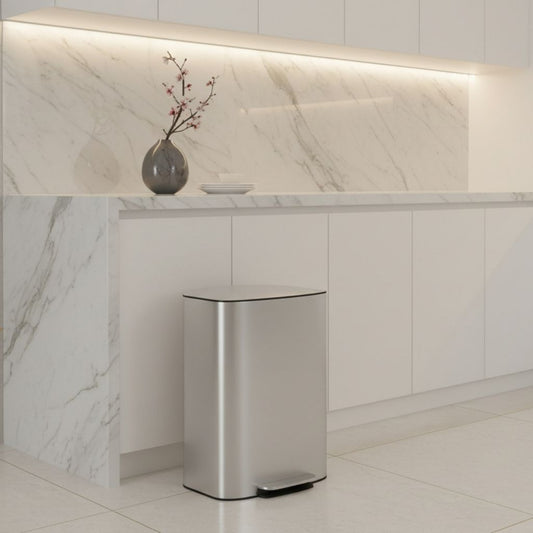 poubelle métallique 50 l pédale silencieuse seau amovible cuisine ZenPedal50