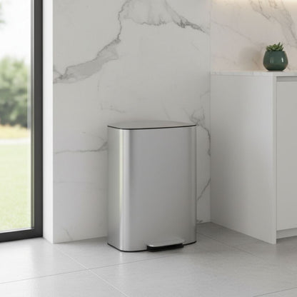 poubelle métallique 50 l seau interieur amovible filtre odeurs ZenPedal50