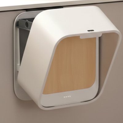 Poubelle sous évier ouverture automatique beige pour cuisine moderne TouchFree