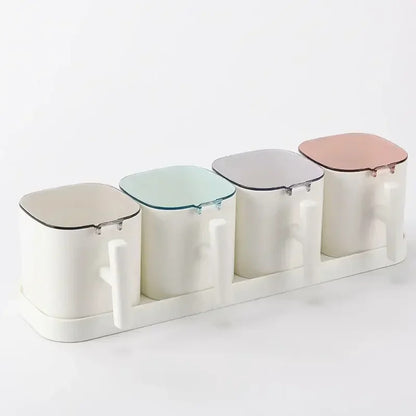 Range epice format 4 boites blanc pastel sur plateau SpiceLine