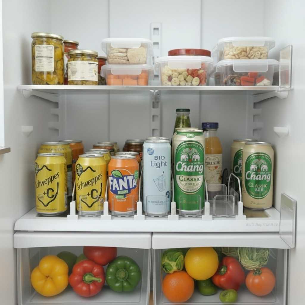 Rangement canettes frigo auto glisse pour minimum 20 boissons froides