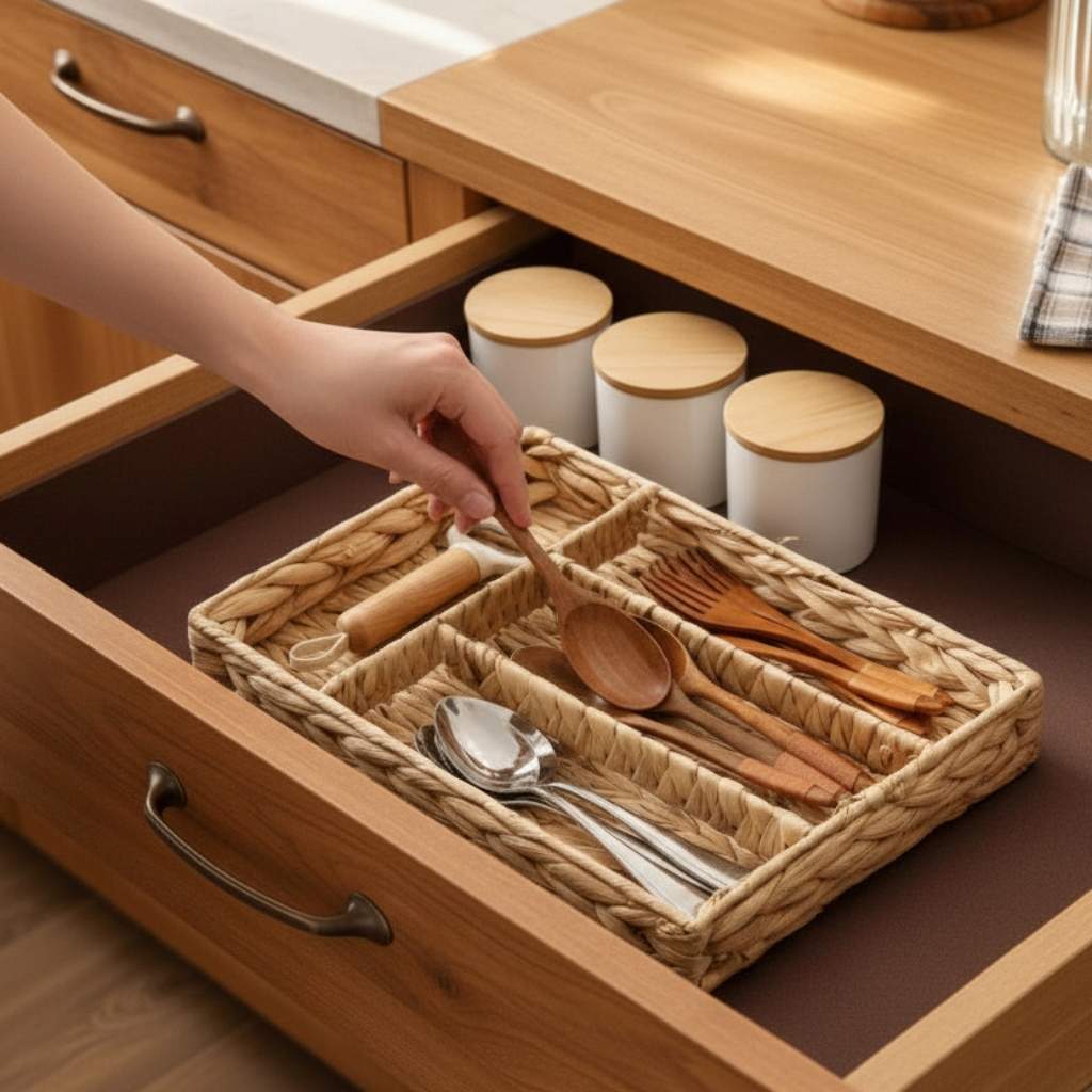 Rangement des couverts grande capacité femme range couverts accessoires JacintheNaturel