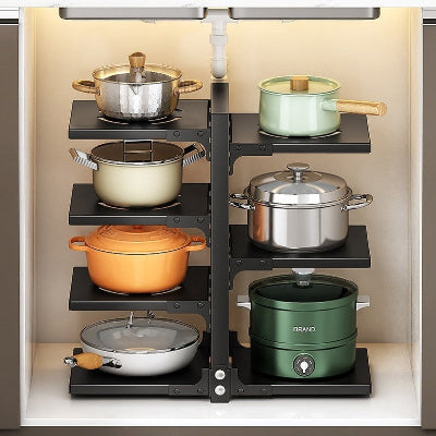 Rangement sous évier avec étagère cuisine réglable StackSmart