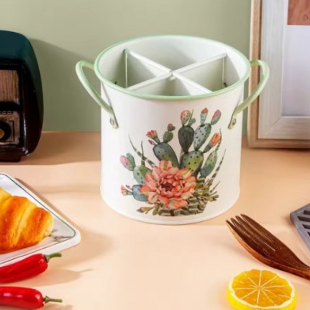 Ranges couverts 4 compartiments acier durable modèle cactus Camélia Maison