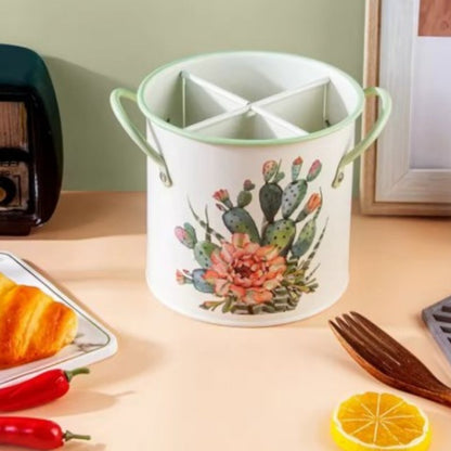 Ranges couverts 4 compartiments acier durable modèle cactus Camélia Maison