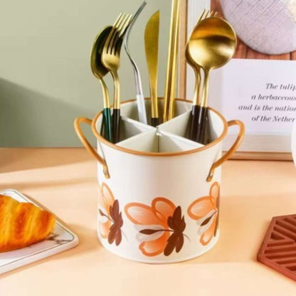 Ranges couverts 4 compartiments acier durable modèle fleurs Camélia Maison