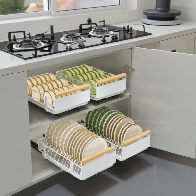 Tiroir coulissant assiettes accès facile cuisine Modula Plate