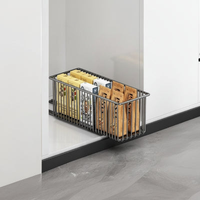 Tiroir coulissant cuisine metal noir compact 41x15cm lot 1 OrganizGlisse