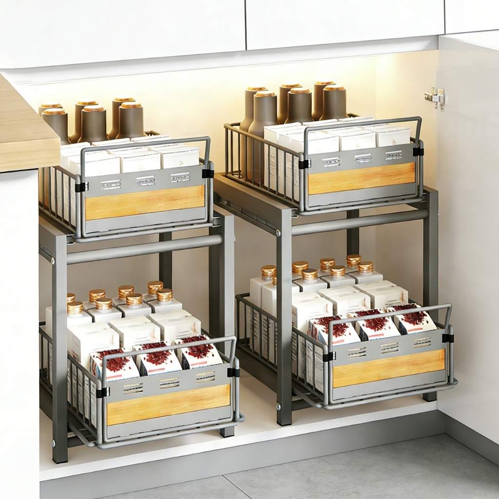 Tiroirs coulissants pour épices et casseroles Tiralia