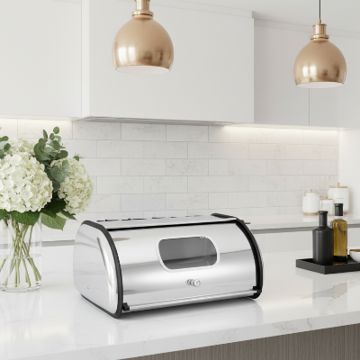 boite a pain avec fenetre transparente Inoxia