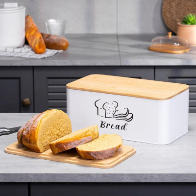 boite a pain metal blanc hermetique style retro cuisine Painea