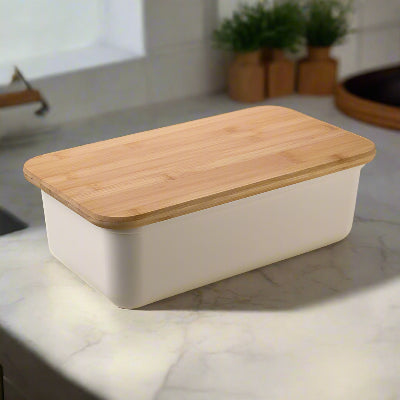 boite a pain rectangulaire 7200ml avec couvercle en bambou CroustiBox