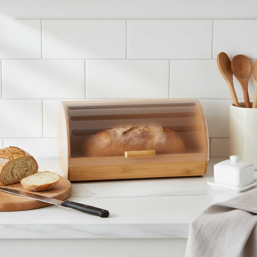 Boite pain bois rangement scandinave comptoir cuisine optimise elegant BreadHaven