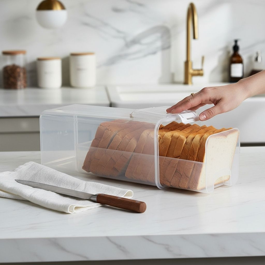 Boite pour pain de mie femme tiroir coulissant acces rapide OptiBox