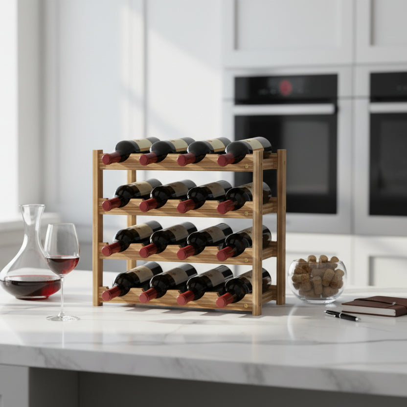 Casier à bouteille pour 16 bouteilles 4 couches bois VineaGrille