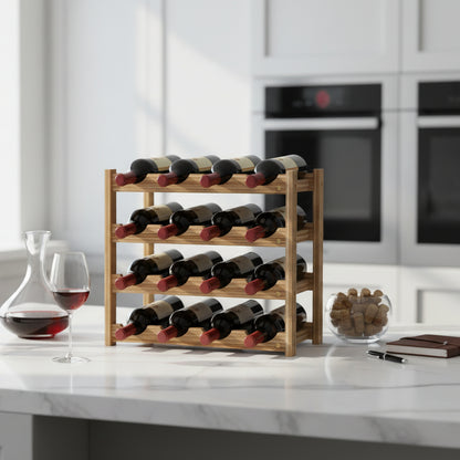 Casier à bouteille pour 16 bouteilles 4 couches bois VineaGrille