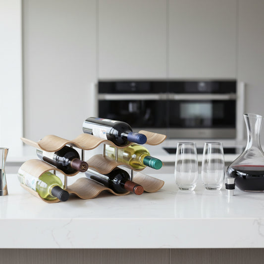 Casier à bouteilles en bois gain espace OndePrestige 3 niveaux