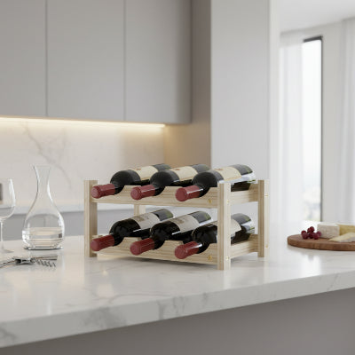 Casier a bouteilles organisateur 6 bouteilles 2 couches VineaGrille
