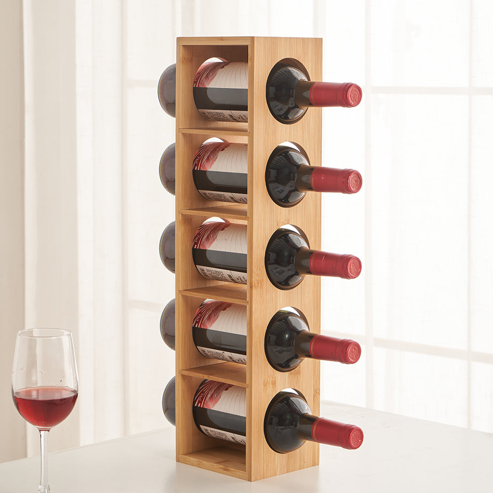 Casier a vin 5 niveaux crantés stabilité remarquable Bambuva