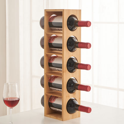 Casier a vin 5 niveaux crantés stabilité remarquable Bambuva