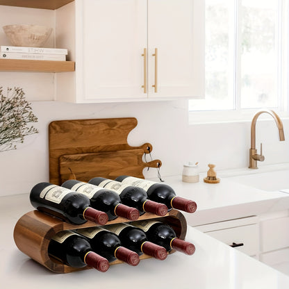 Casier bouteille bois naturel 2 niveaux 14 bouteilles VinoRacine