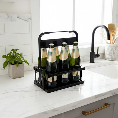 casier bouteille pour 6 bouteilles noirs pliable BottlePop