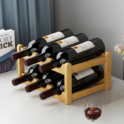 casiers pour bouteilles modulaires bois clair 6 bouteilles NordikBottle 2Niveaux