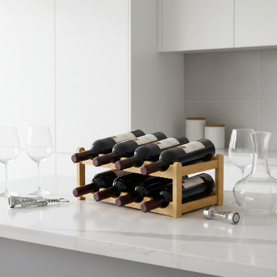 casiers pour bouteilles rangements compacts 8 bouteilles NordikBottle 2 Niveaux