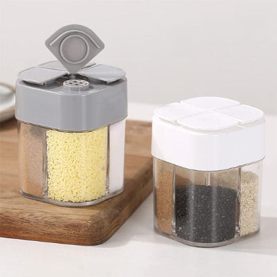 contenants epices pour assaisonnement multiple FourMix blanc gris