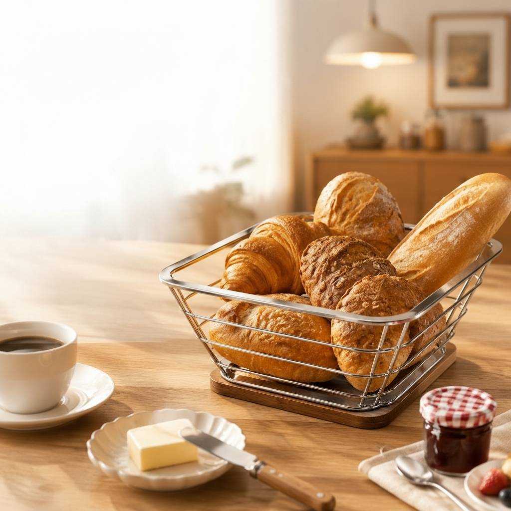 Corbeille pain inox structure robuste plusieurs kilos sans déformer InoxBambou