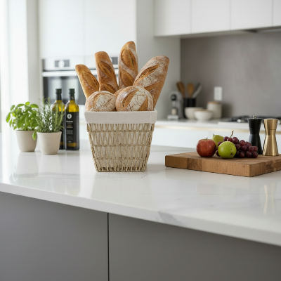 corbeille pour pain avec doublure coton Tresse Gourmet