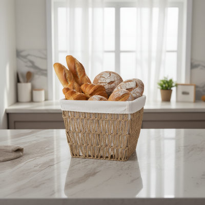 corbeille pour pain marron clair Tresse Gourmet