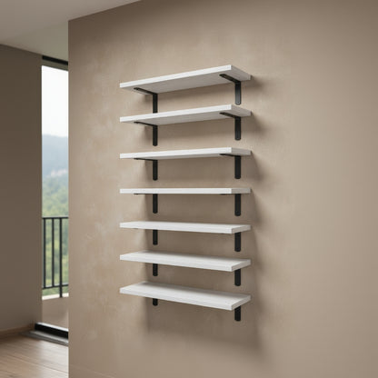 cuisine etagere murale bois massif blanc 6 pieces AtelierRustik