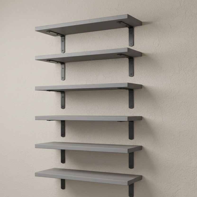 cuisine etagere murale bois massif gris 6 pieces AtelierRustik
