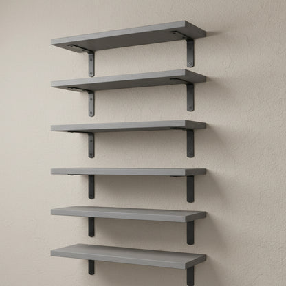 cuisine etagere murale bois massif gris 6 pieces AtelierRustik