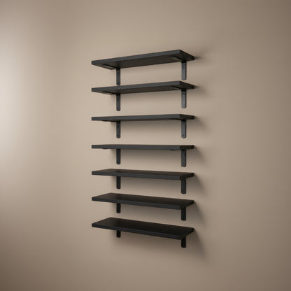 cuisine etagere murale bois massif noir 6 pieces AtelierRustik