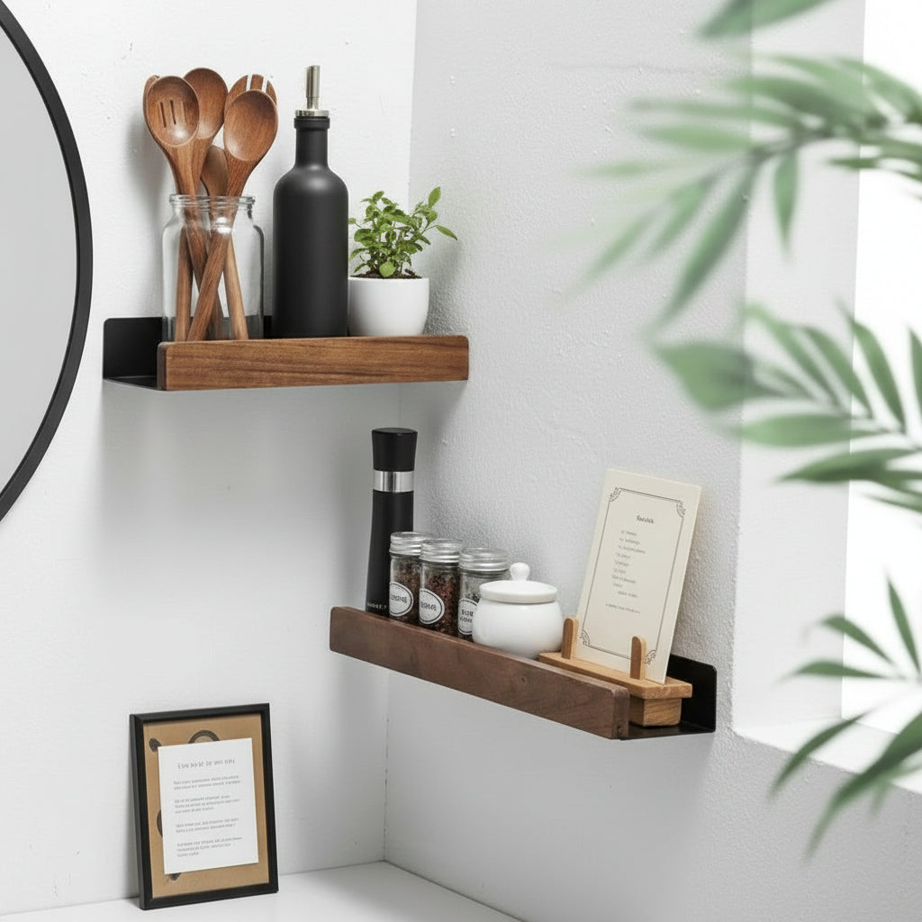 cuisine etagere murale noir design contemporain cuisine FlexiWall 40cm
