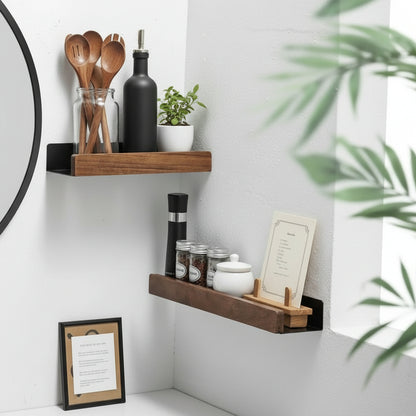 cuisine etagere murale noir design contemporain cuisine FlexiWall 40cm