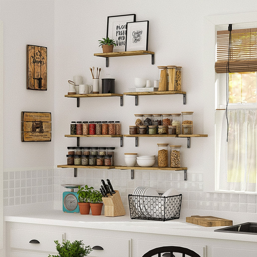 cuisine etagere murale rangement epices ustensiles style AtelierRustik