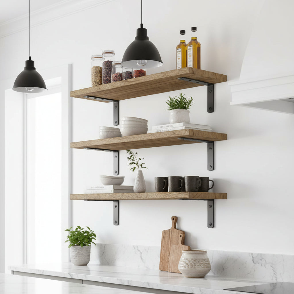 cuisine etagere murale support metallique robuste design AtelierRustik