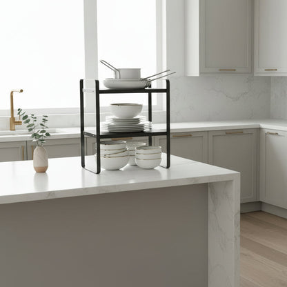 cuisine étagères bois métal noir rangement Structuro Double 30CM