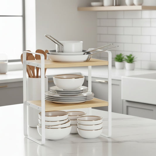 cuisine étagères compactes bois metal rangement Structuro Double 30CM