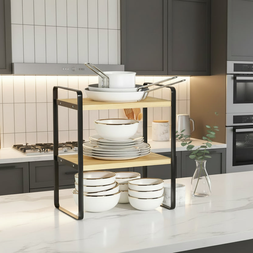 cuisine étagères rangement épices vaisselle ustensiles Structuro Double 30CM