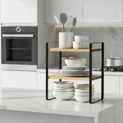 cuisine étagères solides armature métal bois Structuro Double 30CM