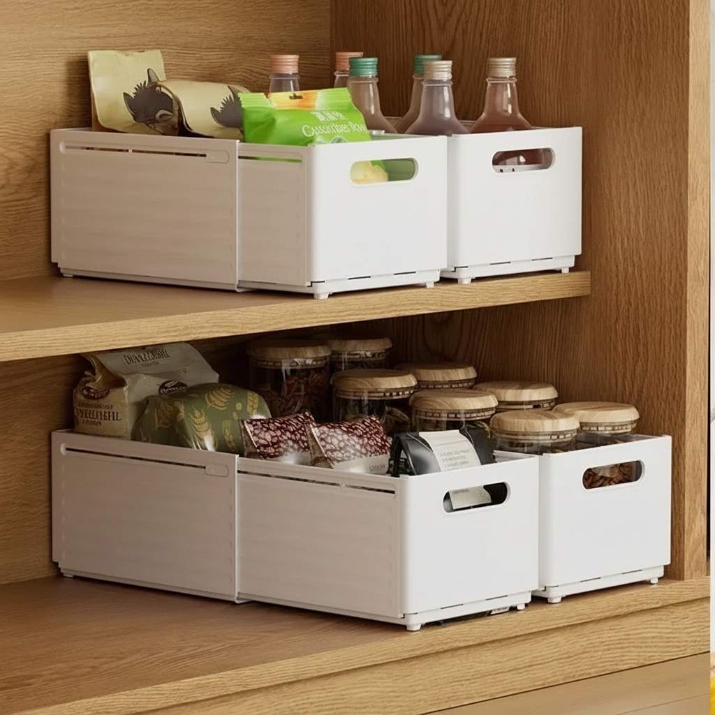 cuisine panier coulissant bocaux bouteilles visibles accessibles Extensiblo