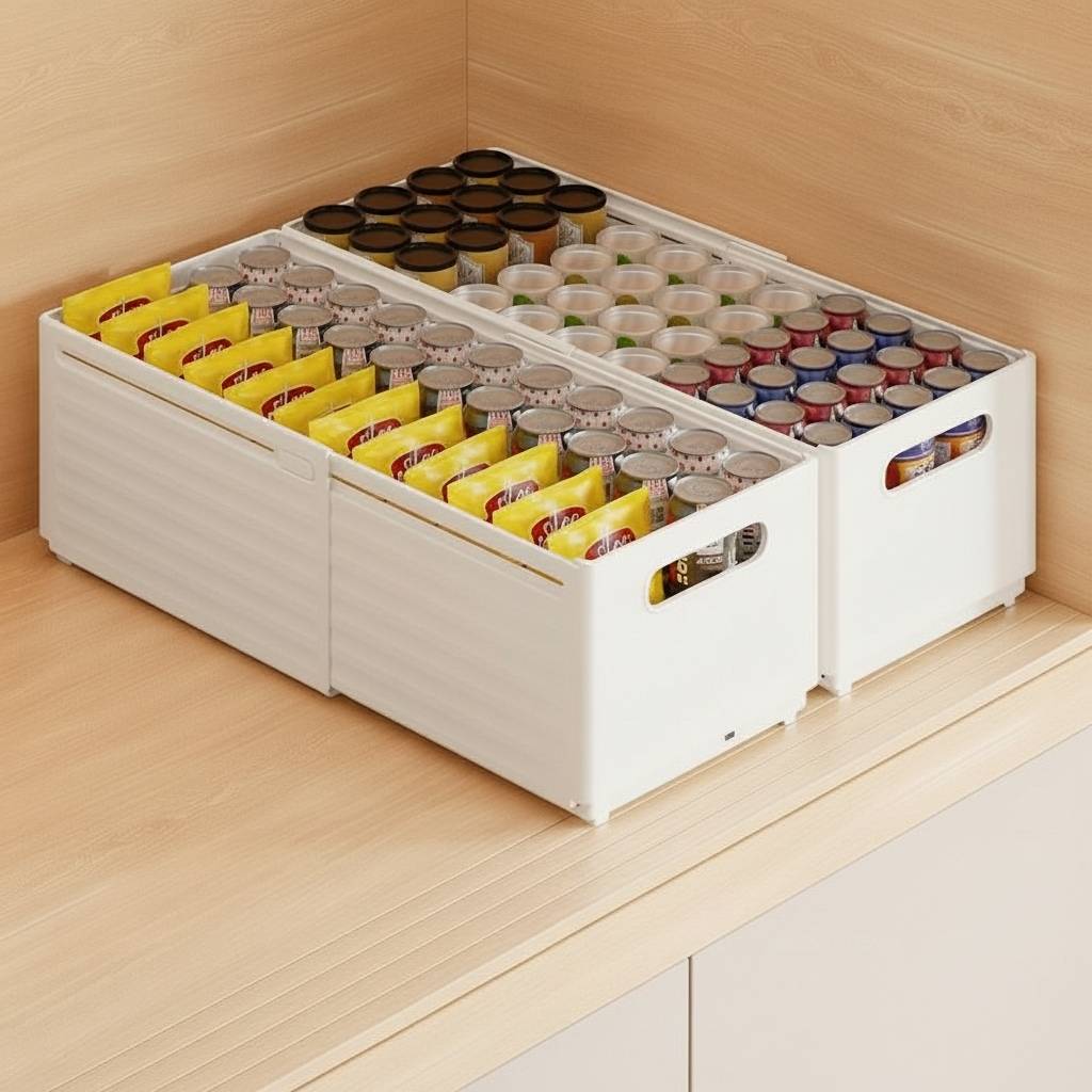 cuisine panier coulissant extensible grand blanc placard organisé Extensiblo