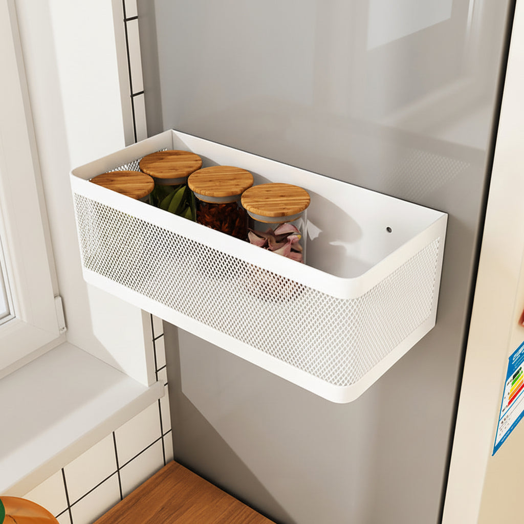 cuisine rangement mural sans perçage magnetique grand 28cm MagRack Blanc