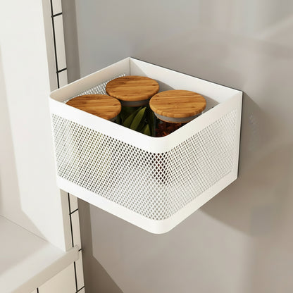 cuisine rangement mural sans percage magnetique petit 16cm MagRack Blanc