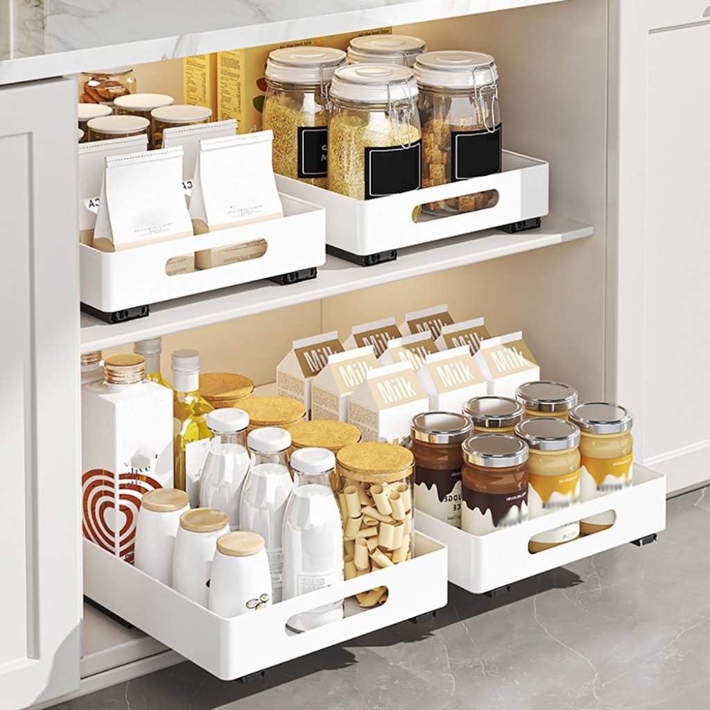 cuisine tiroirs coulissants glissement silencieux fluide placard cuisine FlexiTiro