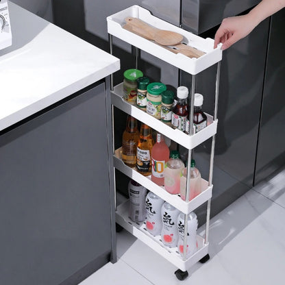 desserte a roulette petit espace cuisine 4 etages blanche SlimovaCompact